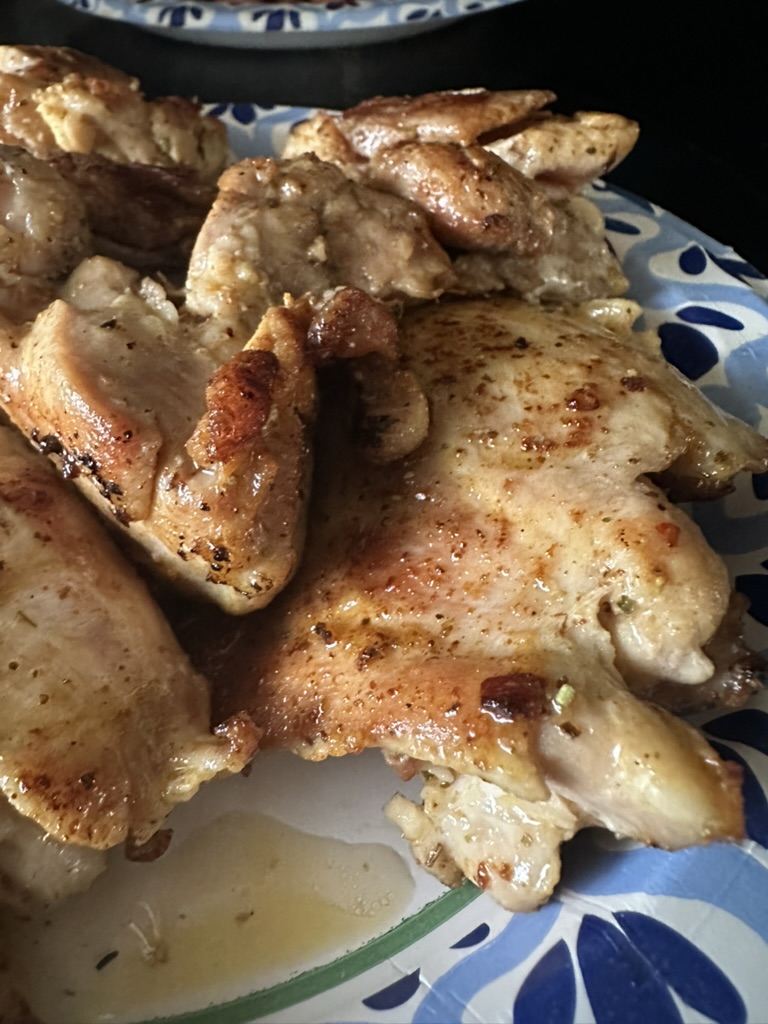 cooked chicken thighs